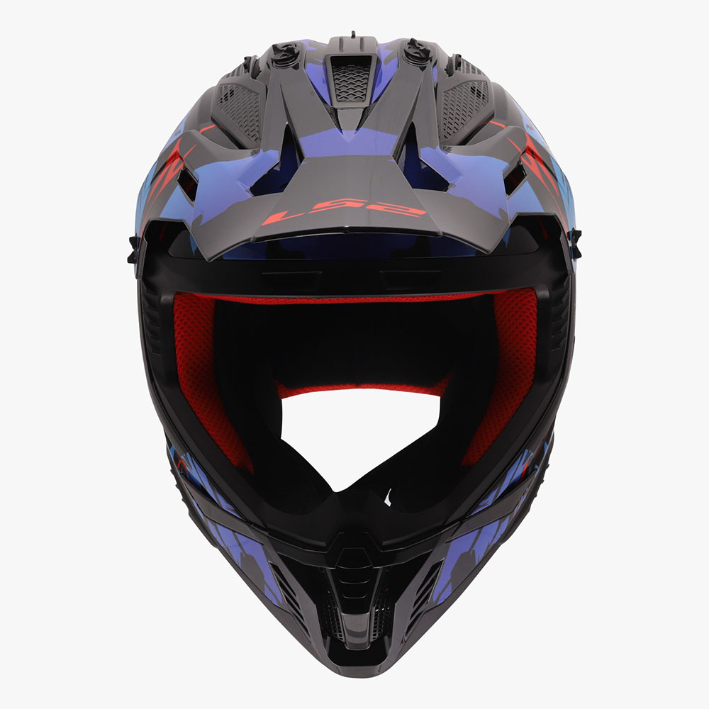 LS2 MX708 FAST II HELMET - ZOMBIE II BLACK RED BLUE - Image 10