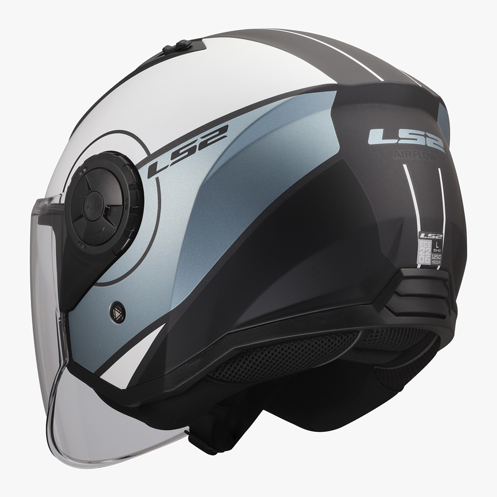 LS2 OF616 AIRFLOW II HELMET - COVER GREY BLUE - Image 6