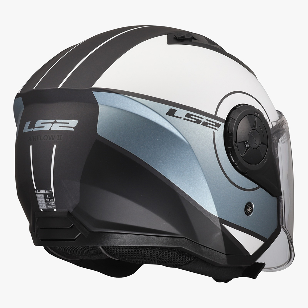 LS2 OF616 AIRFLOW II HELMET - COVER GREY BLUE - Image 7