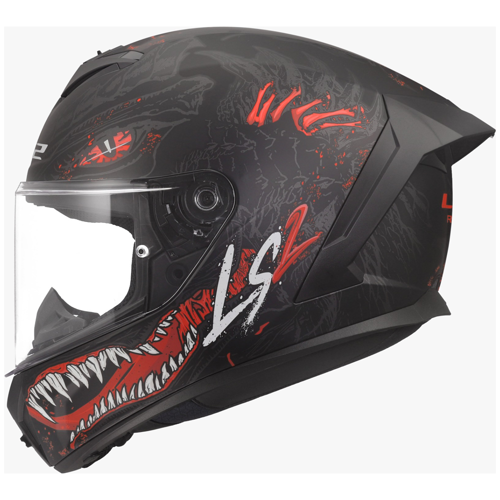 LS2 FF820 RAPID III HELMET - KAIJU II BLACK RED WHITE