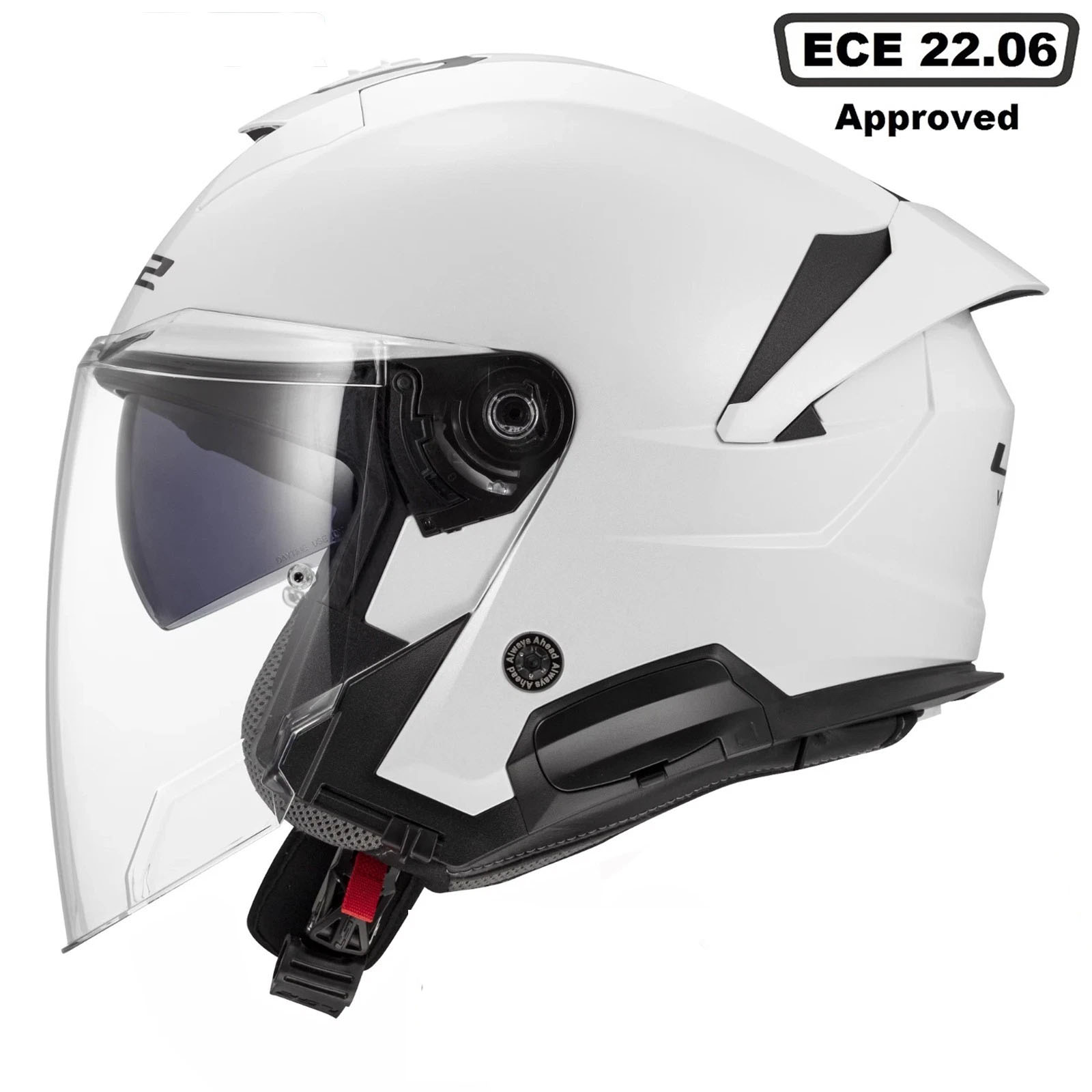 LS2 OF618 VERSO II HELMET - GLOSS WHITE - Image 3