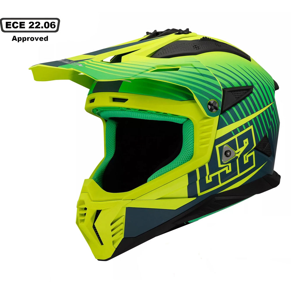 LS2 MX708 FAST II HELMET - DUCK GREEN YELLOW - Image 3