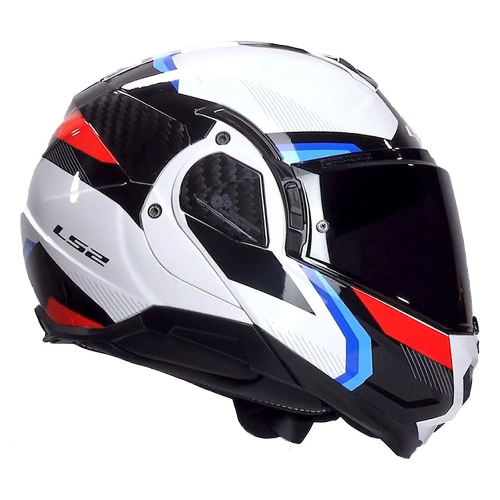 LS2 FF910 ADVANT II HELMET - TRIPLE WHITE BLUE RED - Image 5