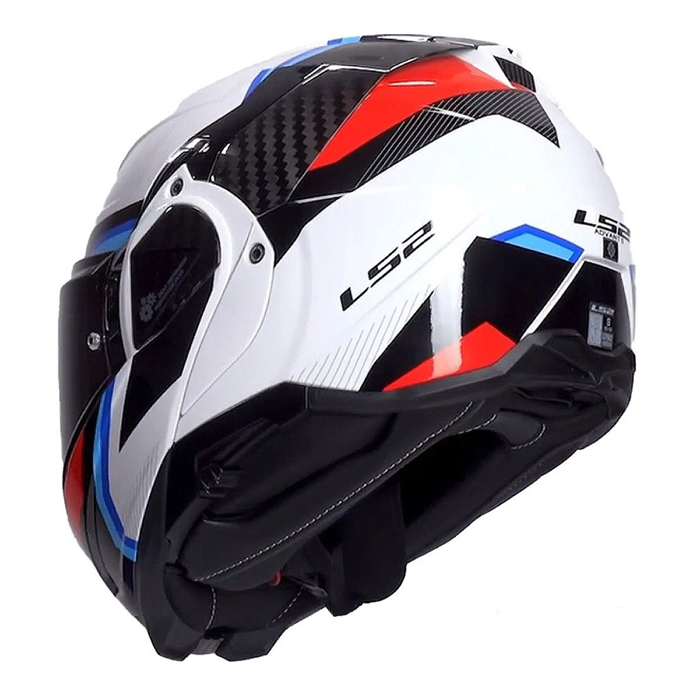 LS2 FF910 ADVANT II HELMET - TRIPLE WHITE BLUE RED - Image 7