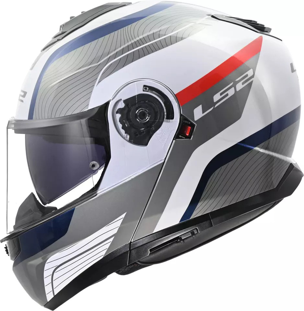 LS2 FF908 Strobe II Monza Helmet - White Blue Red - Image 3