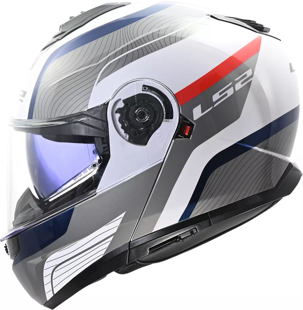 LS2 FF908 Strobe II Monza Helmet - White Blue Red