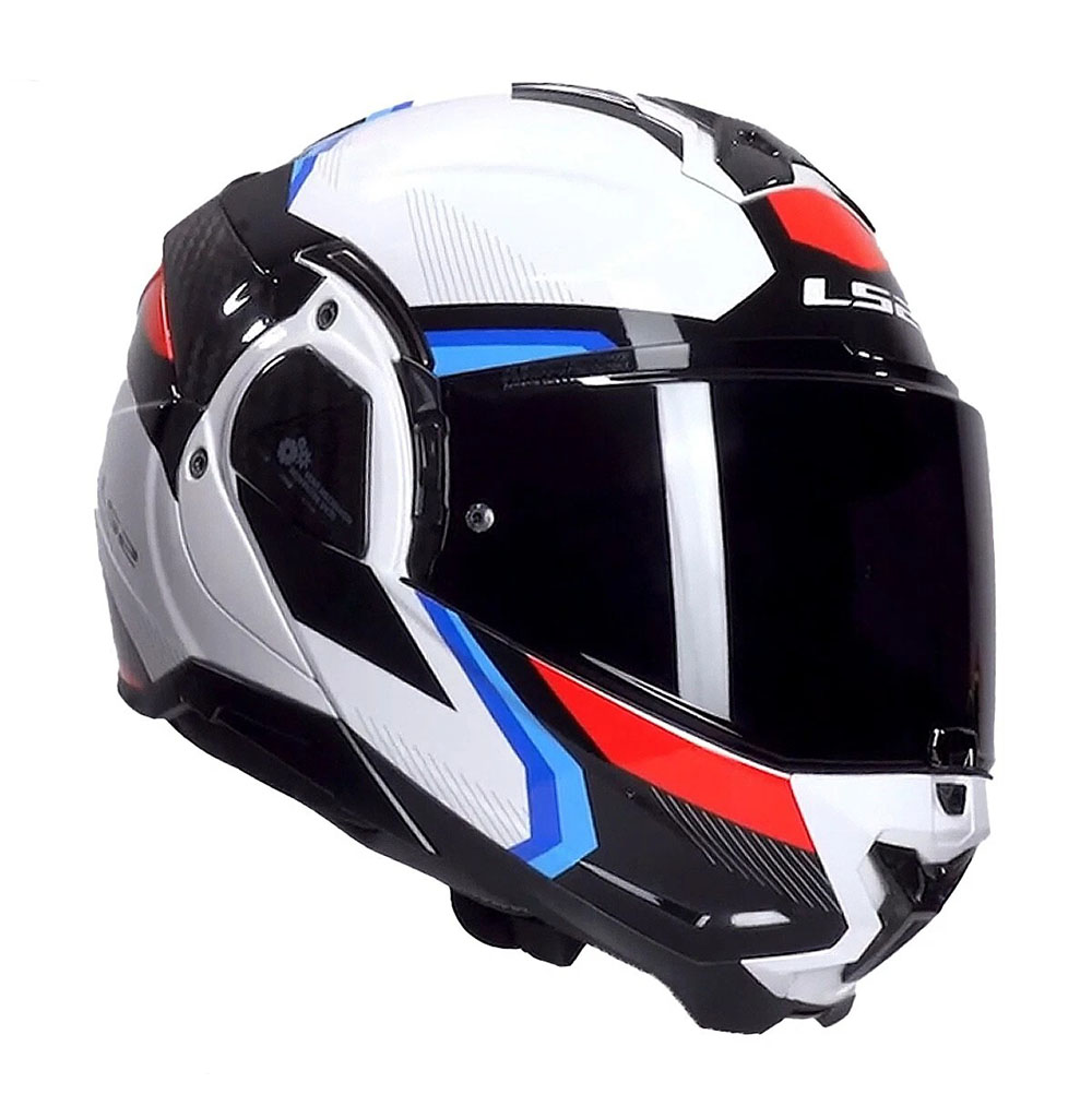 LS2 FF910 ADVANT II HELMET - TRIPLE WHITE BLUE RED - Image 4