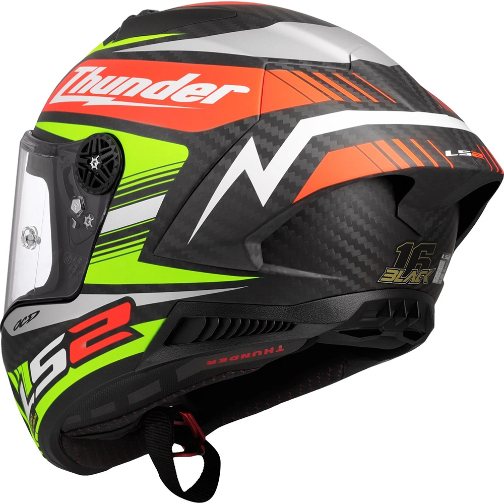LS2 FF805 THUNDER CARBON HELMET - REPLICA BLACK - Image 5
