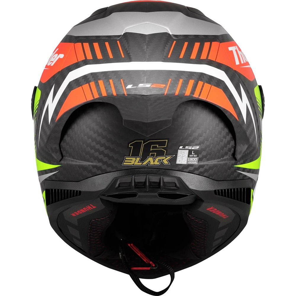 LS2 FF805 THUNDER CARBON HELMET - REPLICA BLACK - Image 8