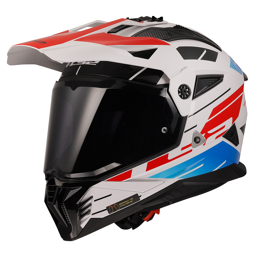 LS2 MX702 PIONEER II HELMET - NAMIB WHITE BLUE RED - Image 4