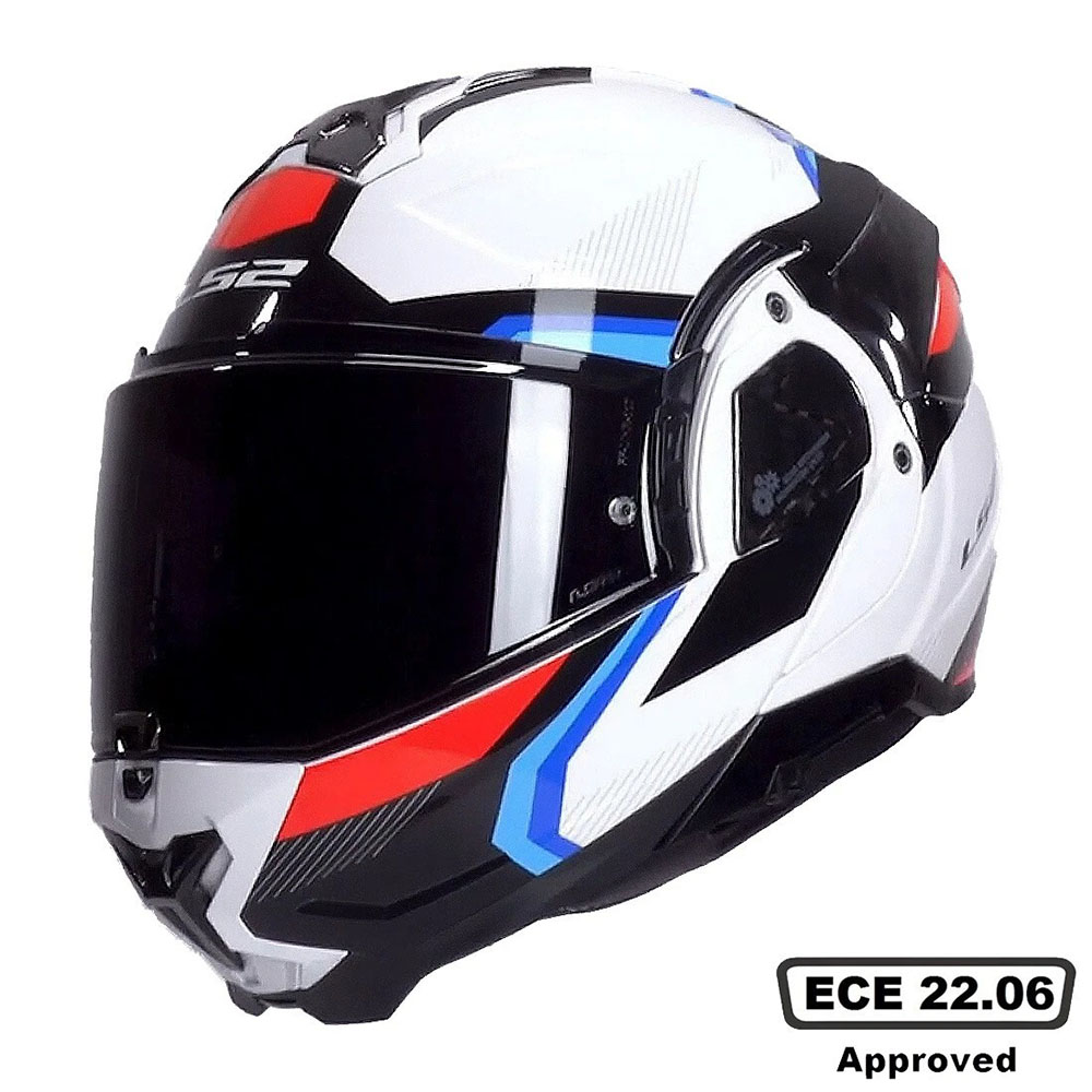 LS2 FF910 ADVANT II HELMET - TRIPLE WHITE BLUE RED - Image 3