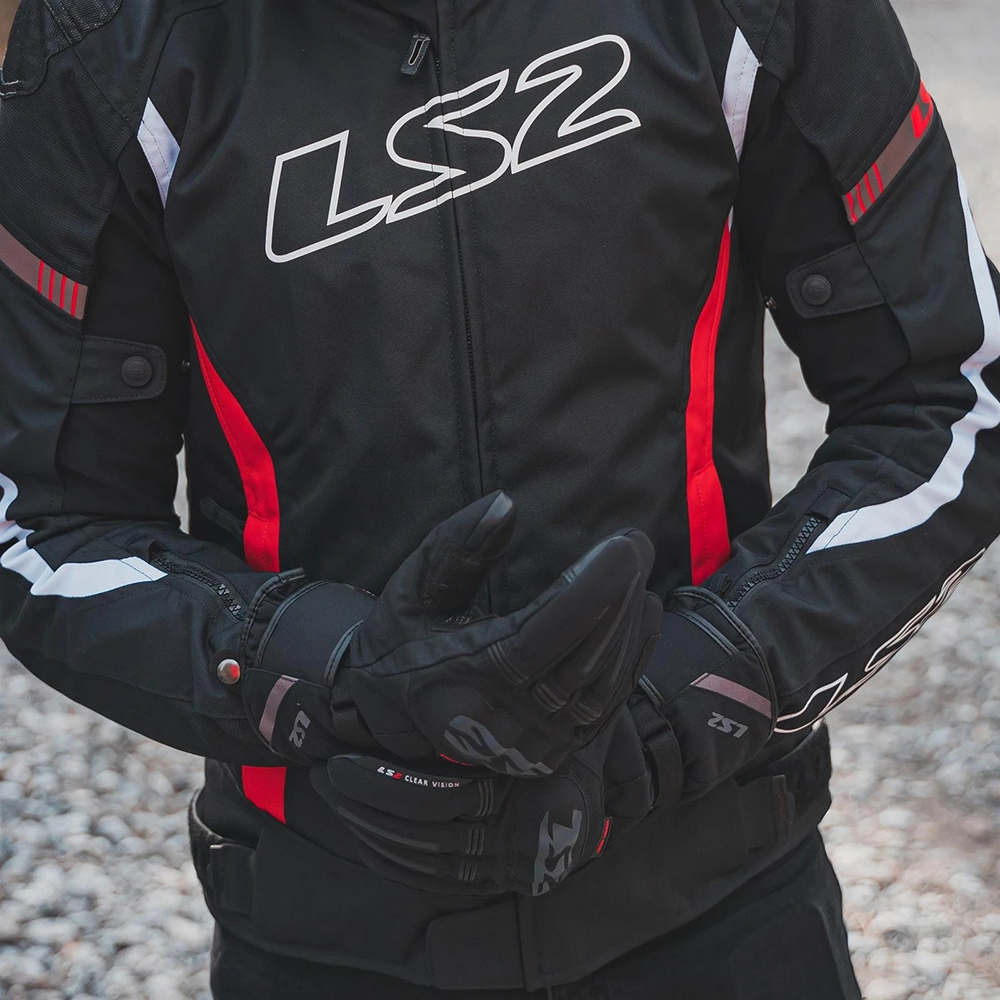 LS2 SNOW MAN GLOVES - BLACK GREY - Image 4
