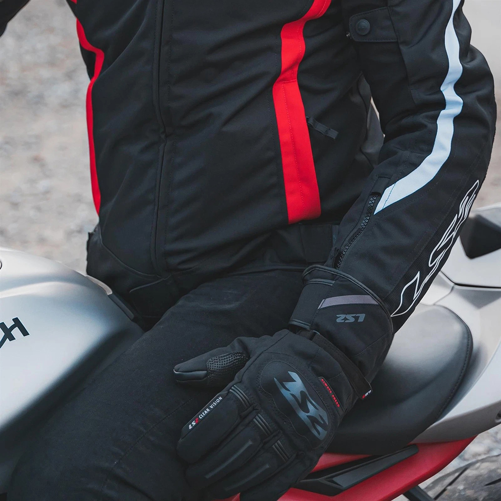 LS2 SNOW MAN GLOVES - BLACK GREY - Image 8