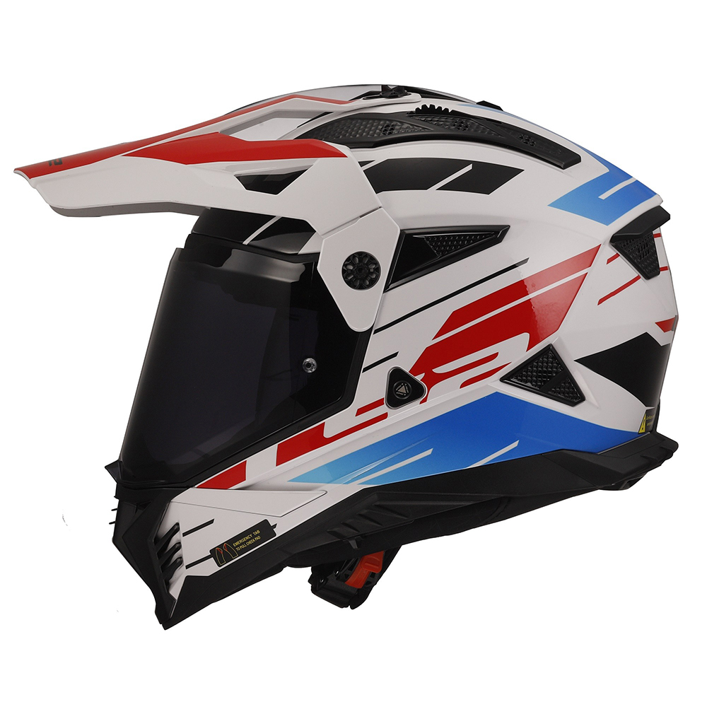 LS2 MX702 PIONEER II HELMET - NAMIB WHITE BLUE RED - Image 3