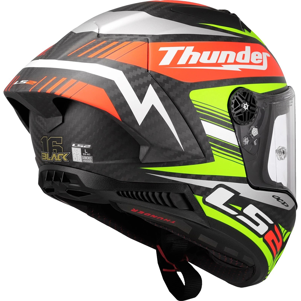 LS2 FF805 THUNDER CARBON HELMET - REPLICA BLACK - Image 6