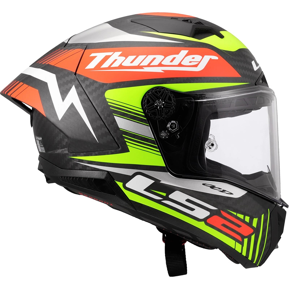 LS2 FF805 THUNDER CARBON HELMET - REPLICA BLACK - Image 4