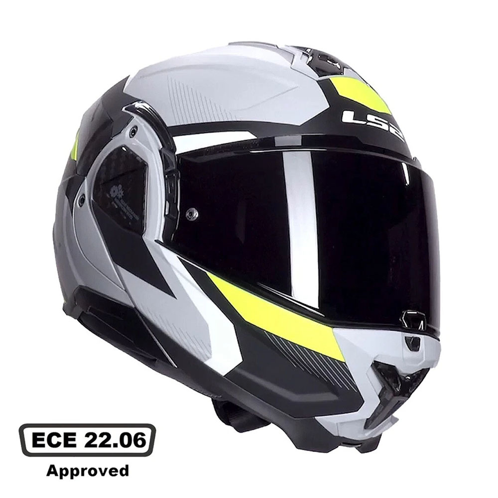 LS2 FF910 ADVANT II HELMET - TRIPLE GREY YELLOW - Image 3