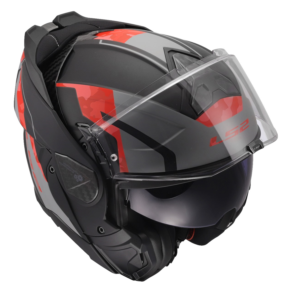 LS2 FF910 ADVANT II HELMET - GLIDE BLACK GREY RED - Image 10