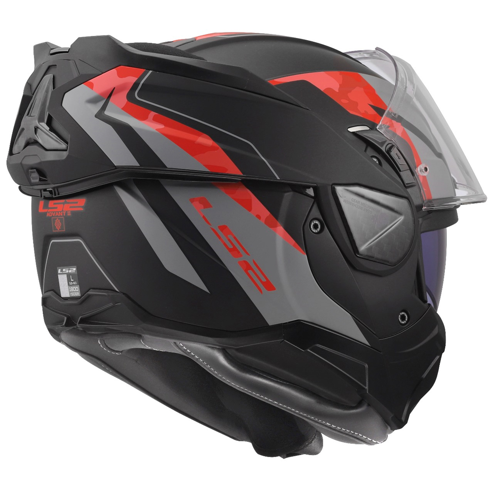 LS2 FF910 ADVANT II HELMET - GLIDE BLACK GREY RED - Image 9