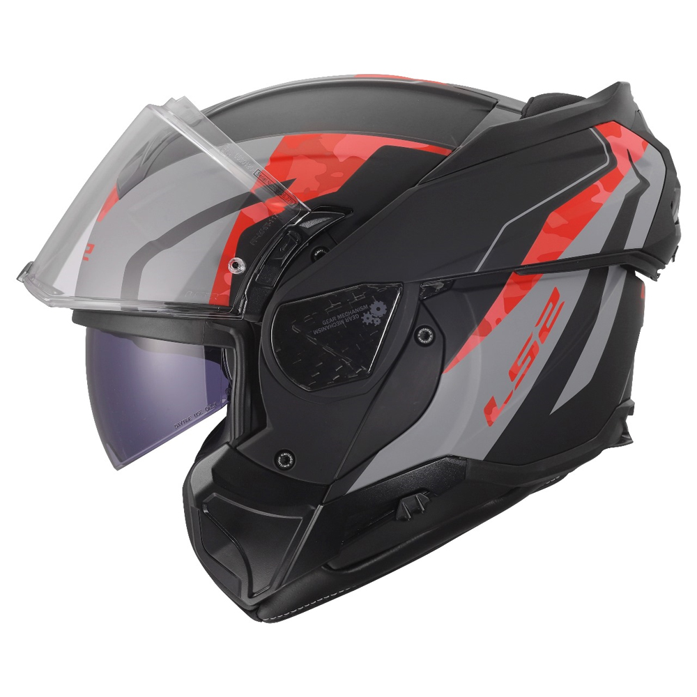 LS2 FF910 ADVANT II HELMET - GLIDE BLACK GREY RED - Image 8