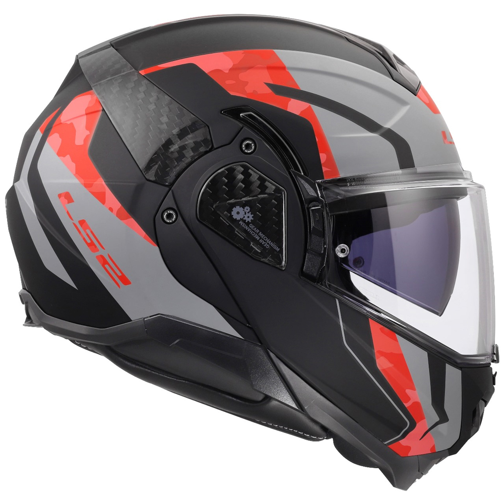 LS2 FF910 ADVANT II HELMET - GLIDE BLACK GREY RED - Image 5