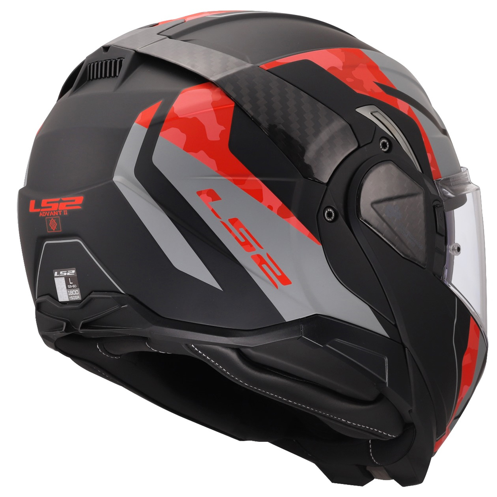 LS2 FF910 ADVANT II HELMET - GLIDE BLACK GREY RED - Image 3