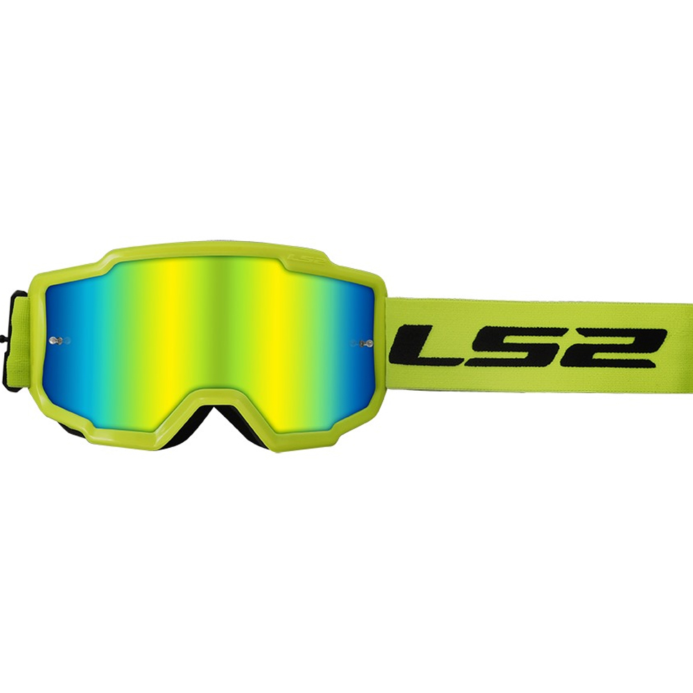 LS2 CHARGER GOGGLE H-V YELLOW WITH IRIDIUM VISOR