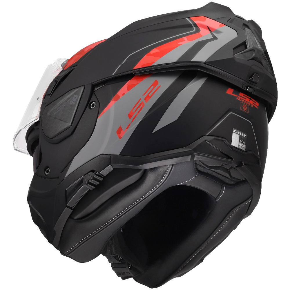 LS2 FF910 ADVANT II HELMET - GLIDE BLACK GREY RED - Image 16