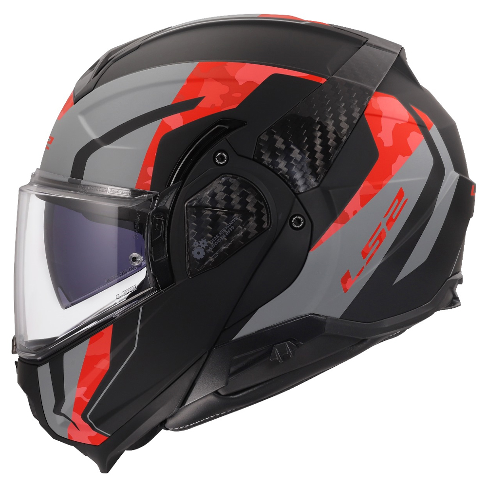 LS2 FF910 ADVANT II HELMET - GLIDE BLACK GREY RED - Image 6