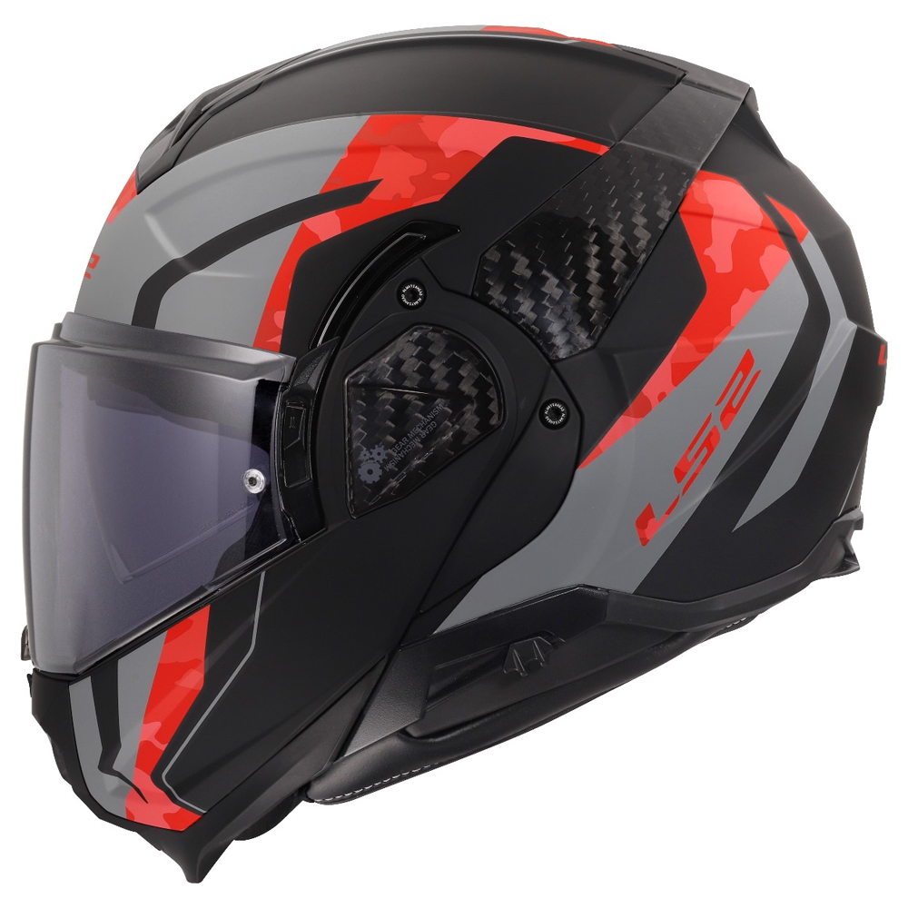 LS2 FF910 ADVANT II HELMET - GLIDE BLACK GREY RED - Image 14