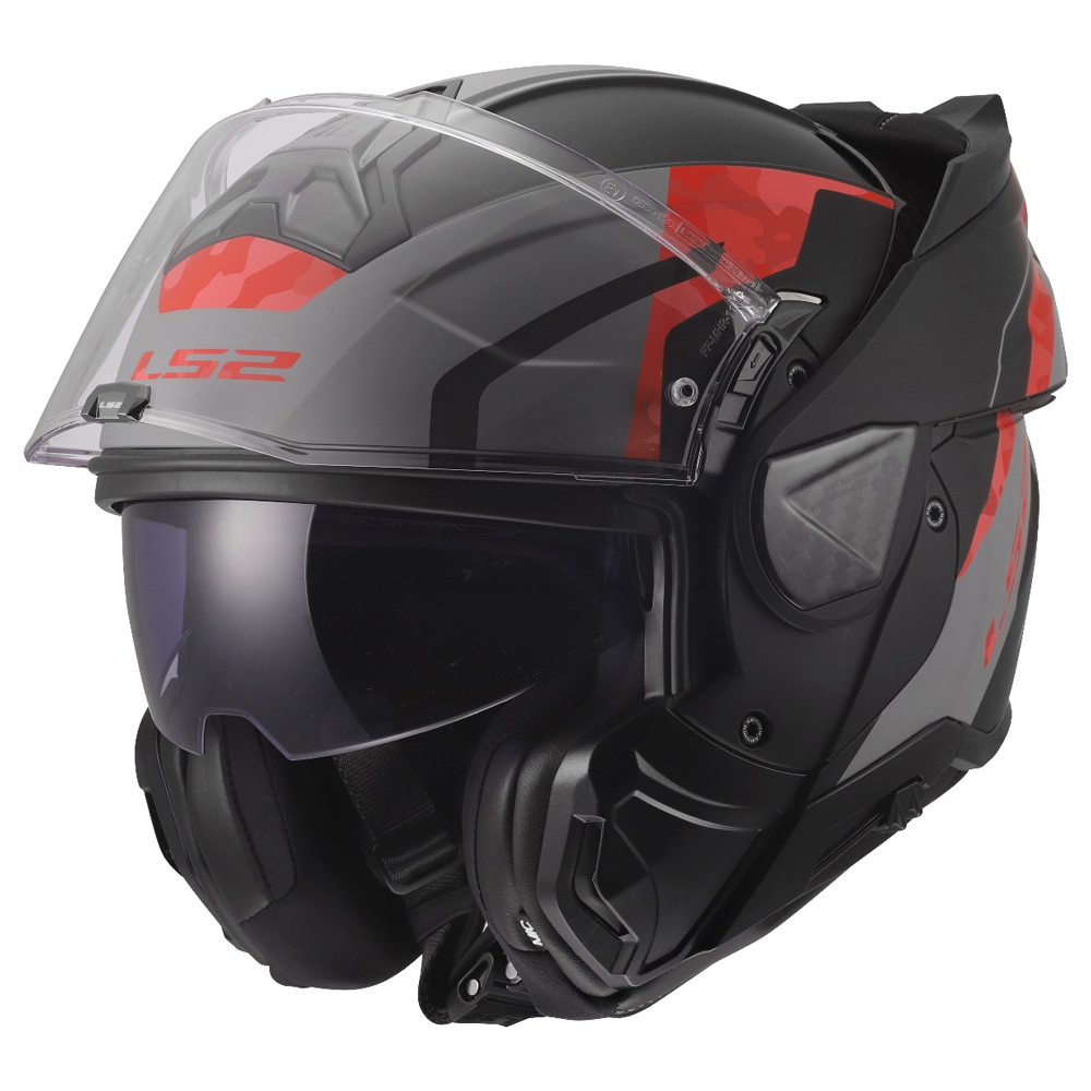 LS2 FF910 ADVANT II HELMET - GLIDE BLACK GREY RED - Image 12
