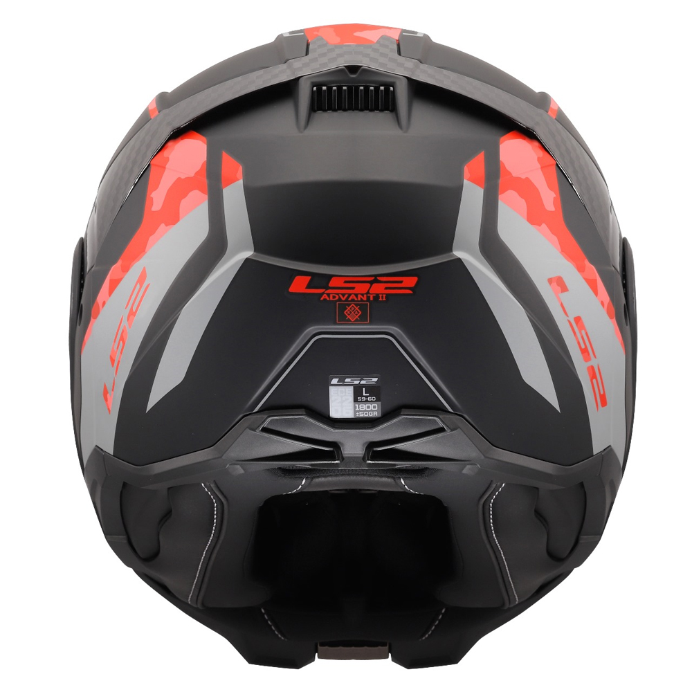 LS2 FF910 ADVANT II HELMET - GLIDE BLACK GREY RED - Image 11