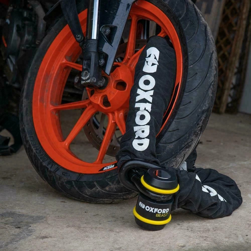 Oxford Beast 22mm chain x 2.0m + Screamer7 Alarm Disc Lock Yellow/black - Image 4